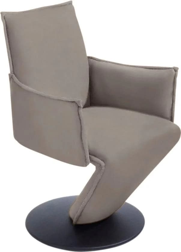 Eleganter Drehstuhl in Leder und Metall