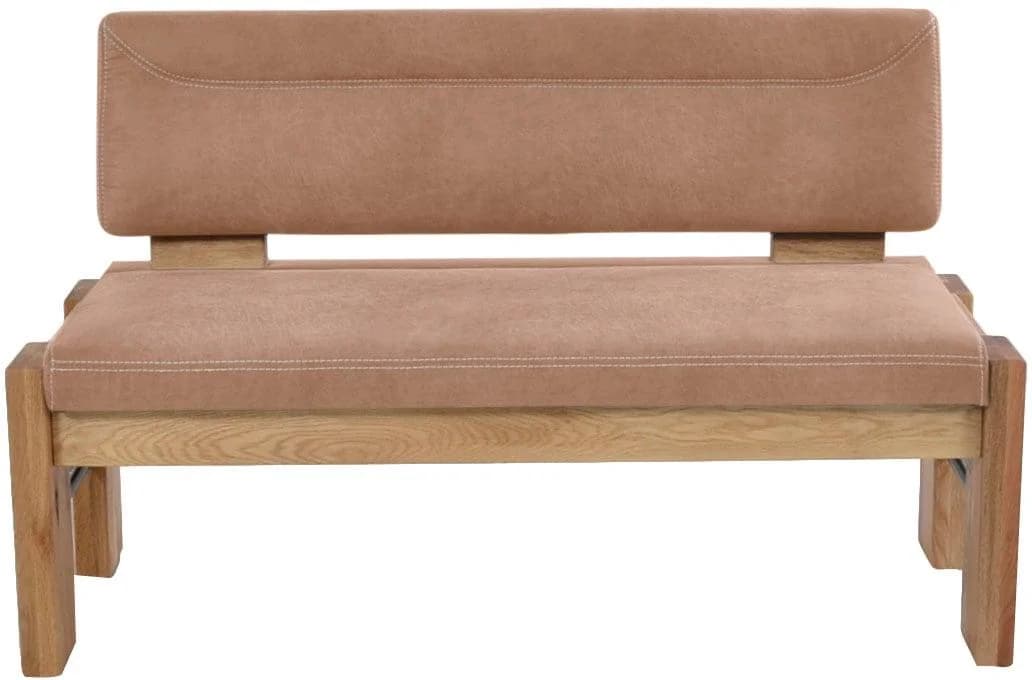 K+W Polsterbank Floyd mit Stauraum Massivholz Camel