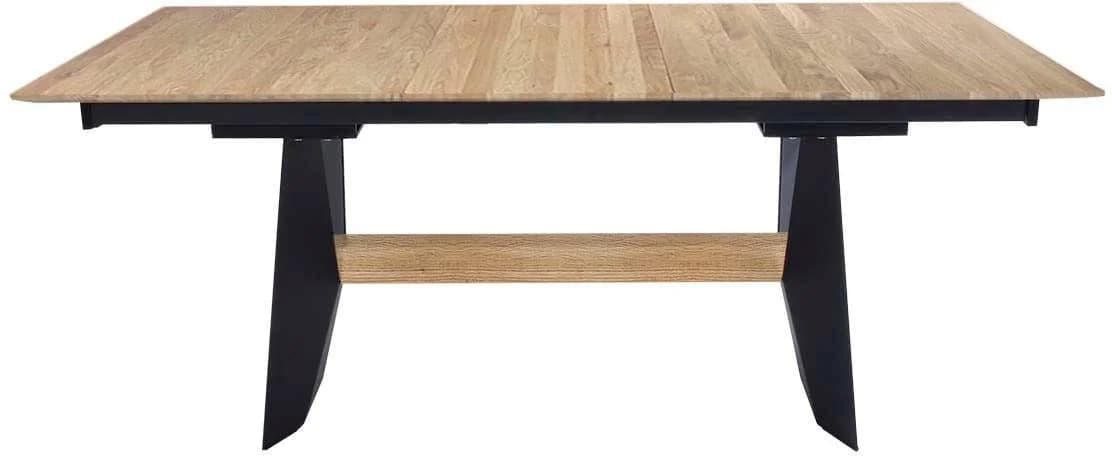 K+W Esstisch Longbeach Wildeiche Natur Schwarz Struktur 200 cm