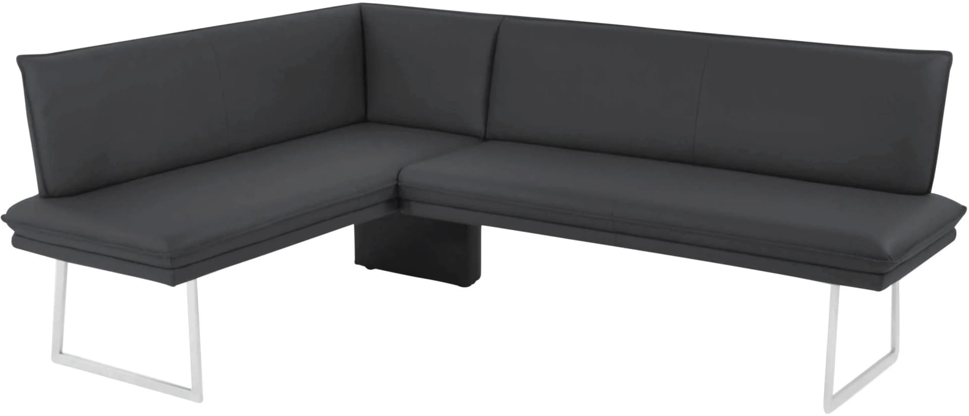 K+W Eckbank Nero Leder Longlife BRONCO mit Kufen