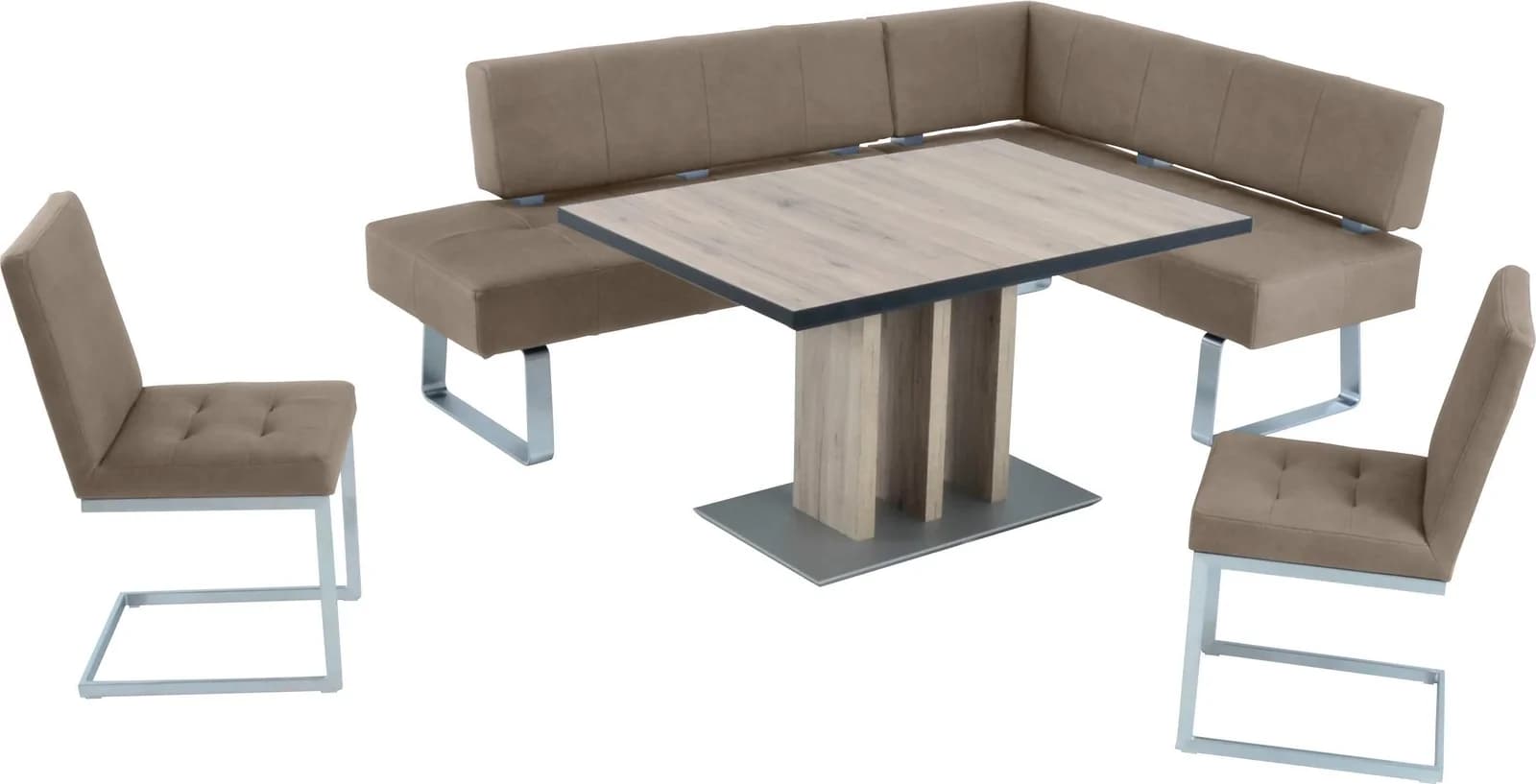 K+W Spider II Eckbankgruppe Beige mit Auszugstisch