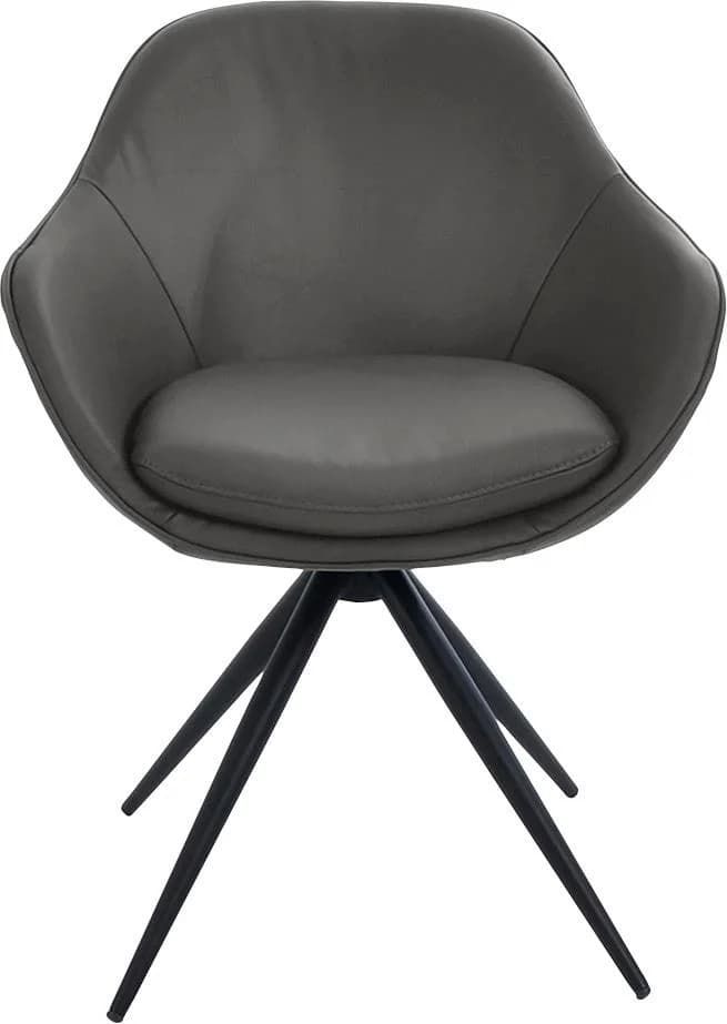 K+W Komfort & Wohnen Drehstuhl ZOOM Silber Schwarz Leder
