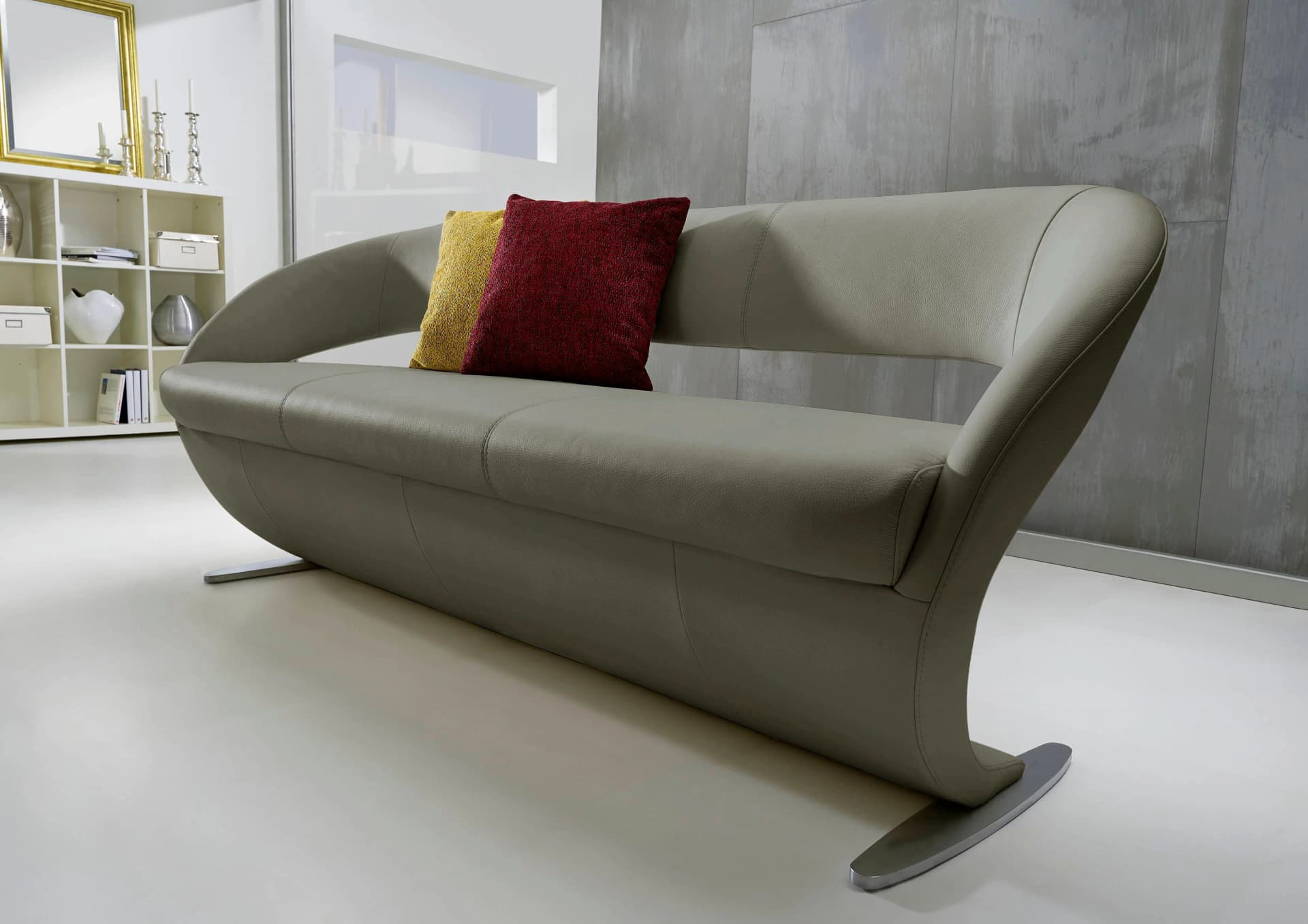 K+W Komfort & Wohnen Polsterbank Wave Beige Nappaleder