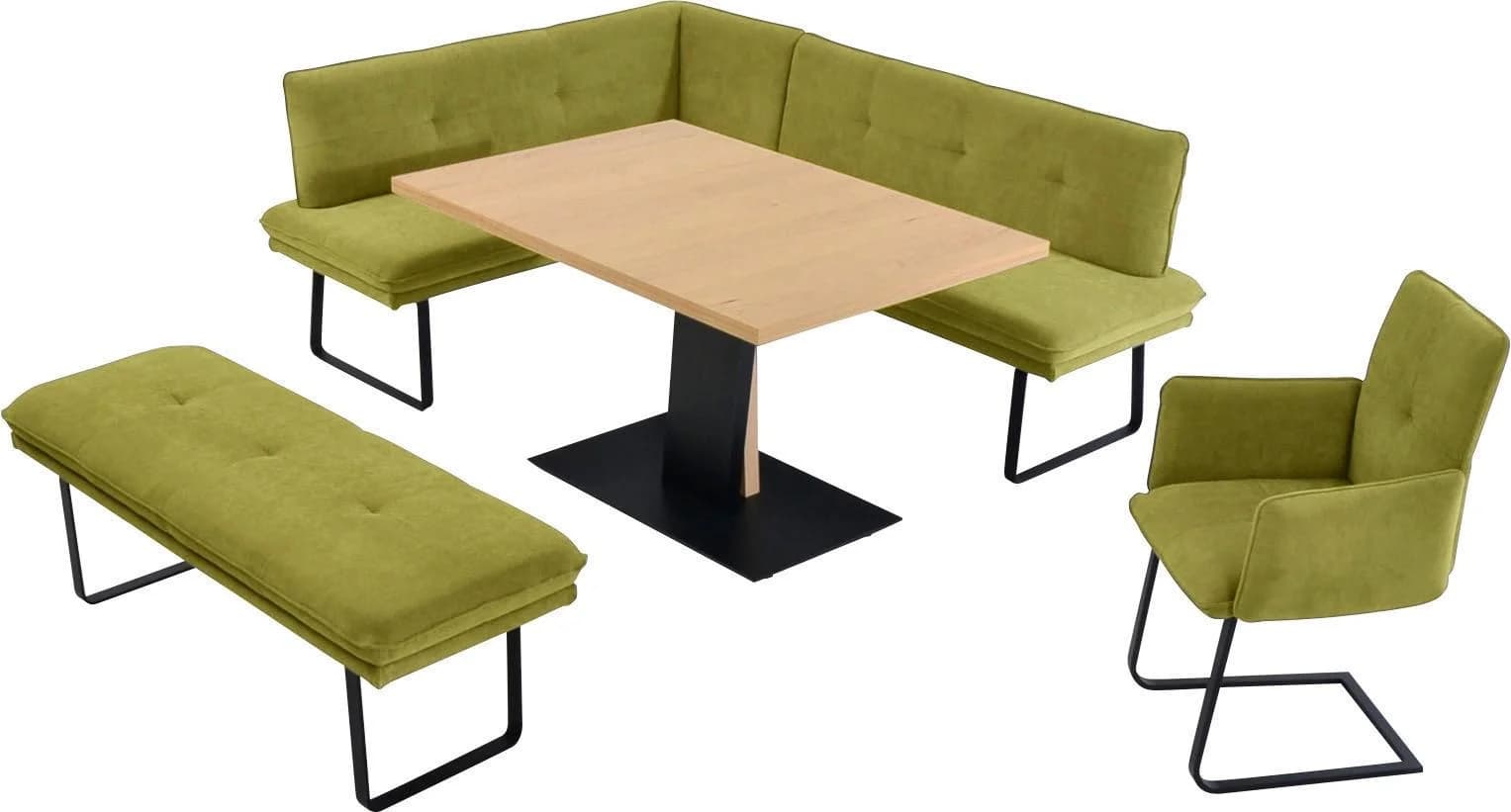 K+W Essgruppe Giacomo III Olive Eckbank mit ausziehbarem Tisch