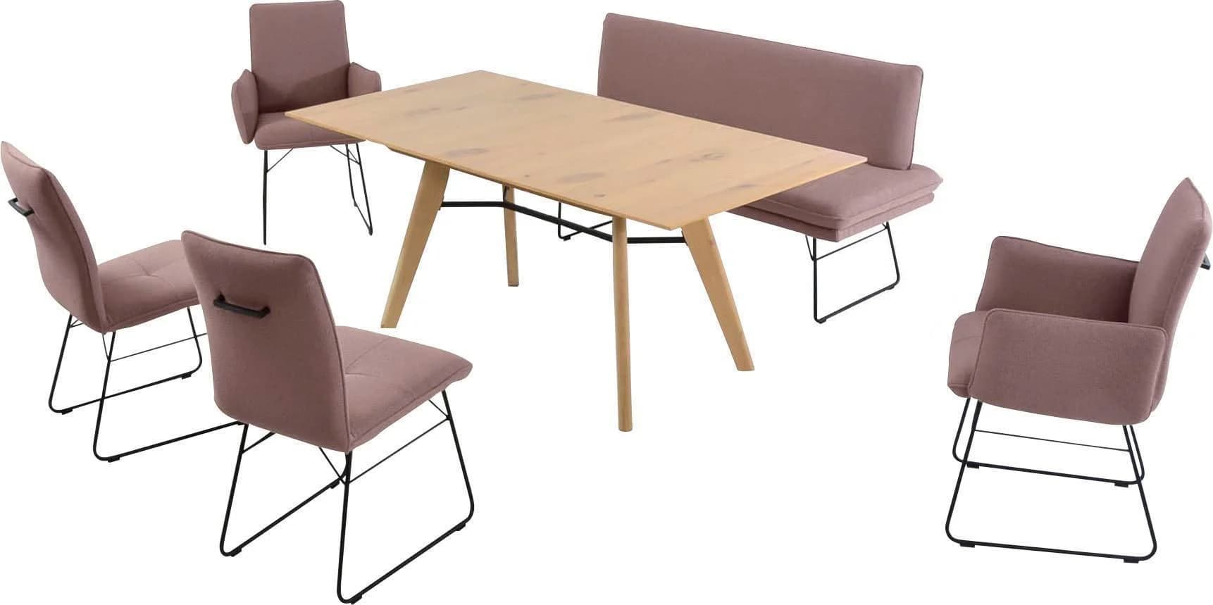 Essgruppe Giacomo IV Rosa Polsterbank K+W Komfort & Wohnen