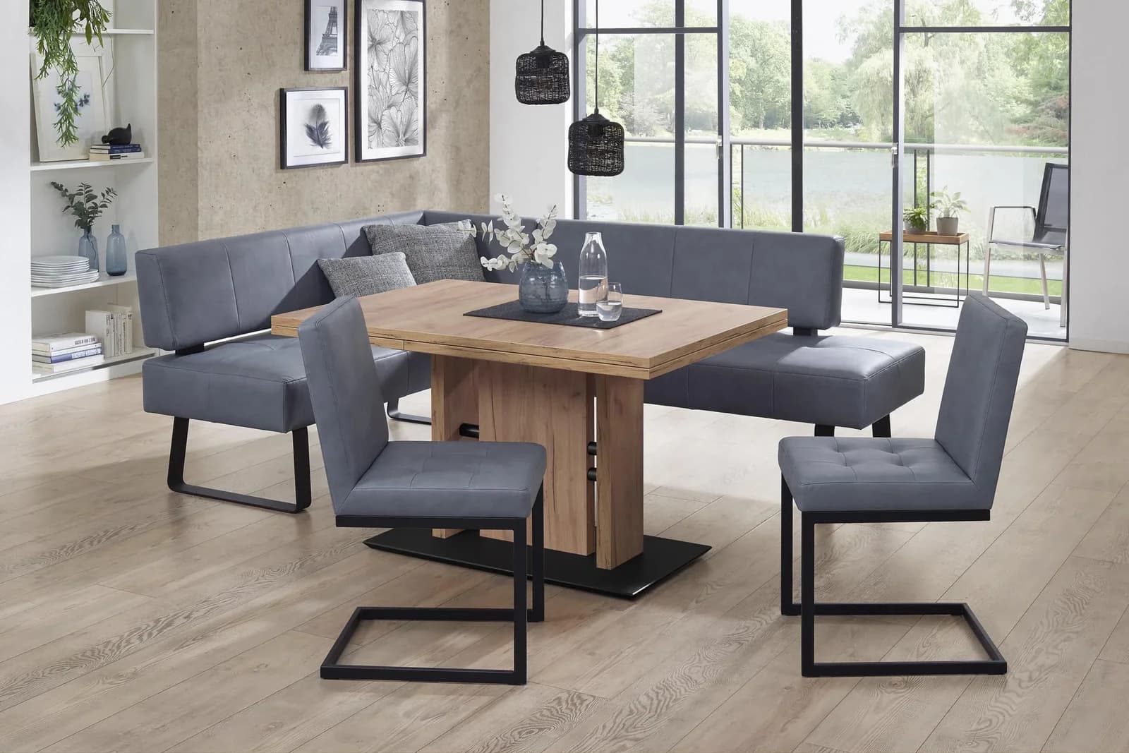 Essgruppe Spider II K+W Komfort & Wohnen Blau Eiche terra grau