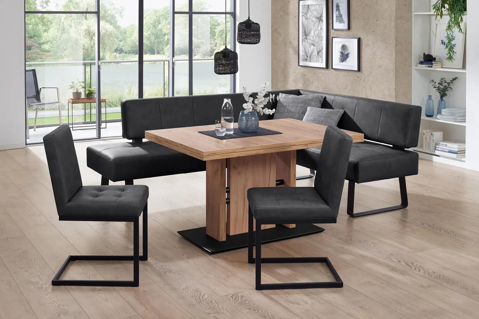 K+W Essgruppe Spider II mit Eckbank und ausziehbarem Tisch