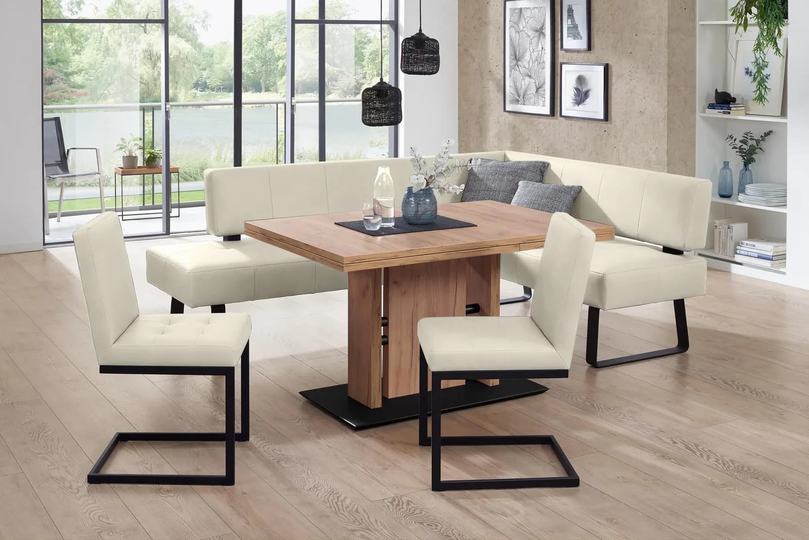 K+W Komfort & Wohnen Spider II Essgruppe mit Eckbank und Auszugstisch
