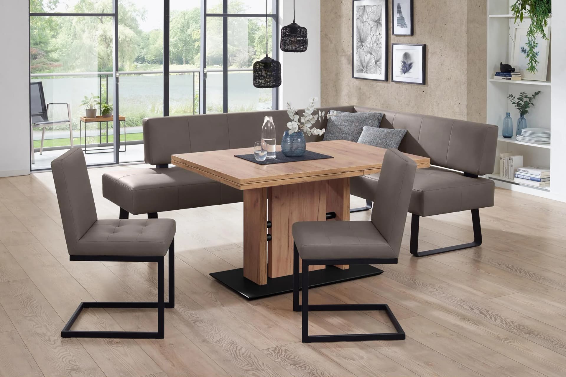 K+W Komfort & Wohnen Spider II Essgruppe mit Eckbank und Auszugstisch