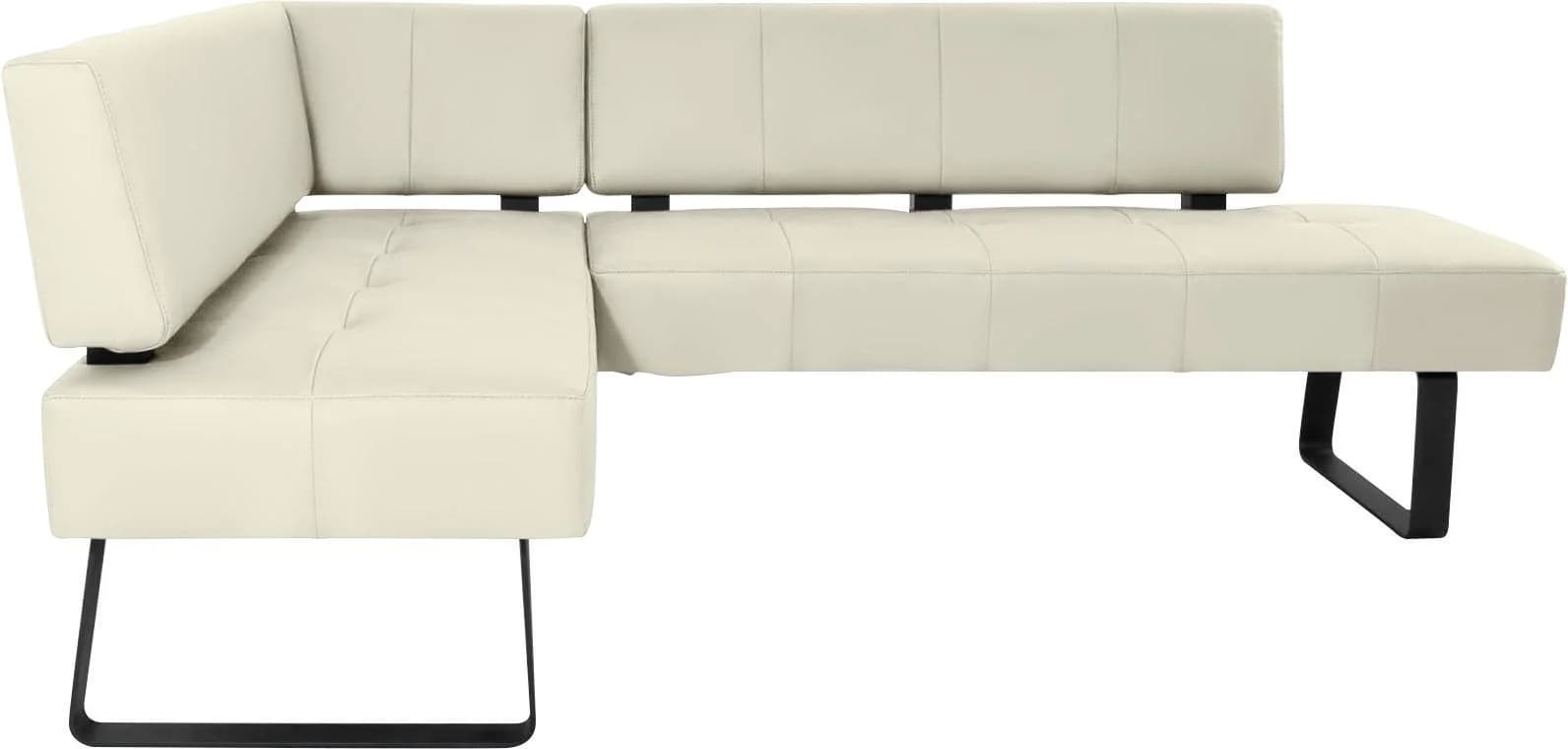 K+W Komfort & Wohnen Eckbank Spider II Leder Bianco Schwarz