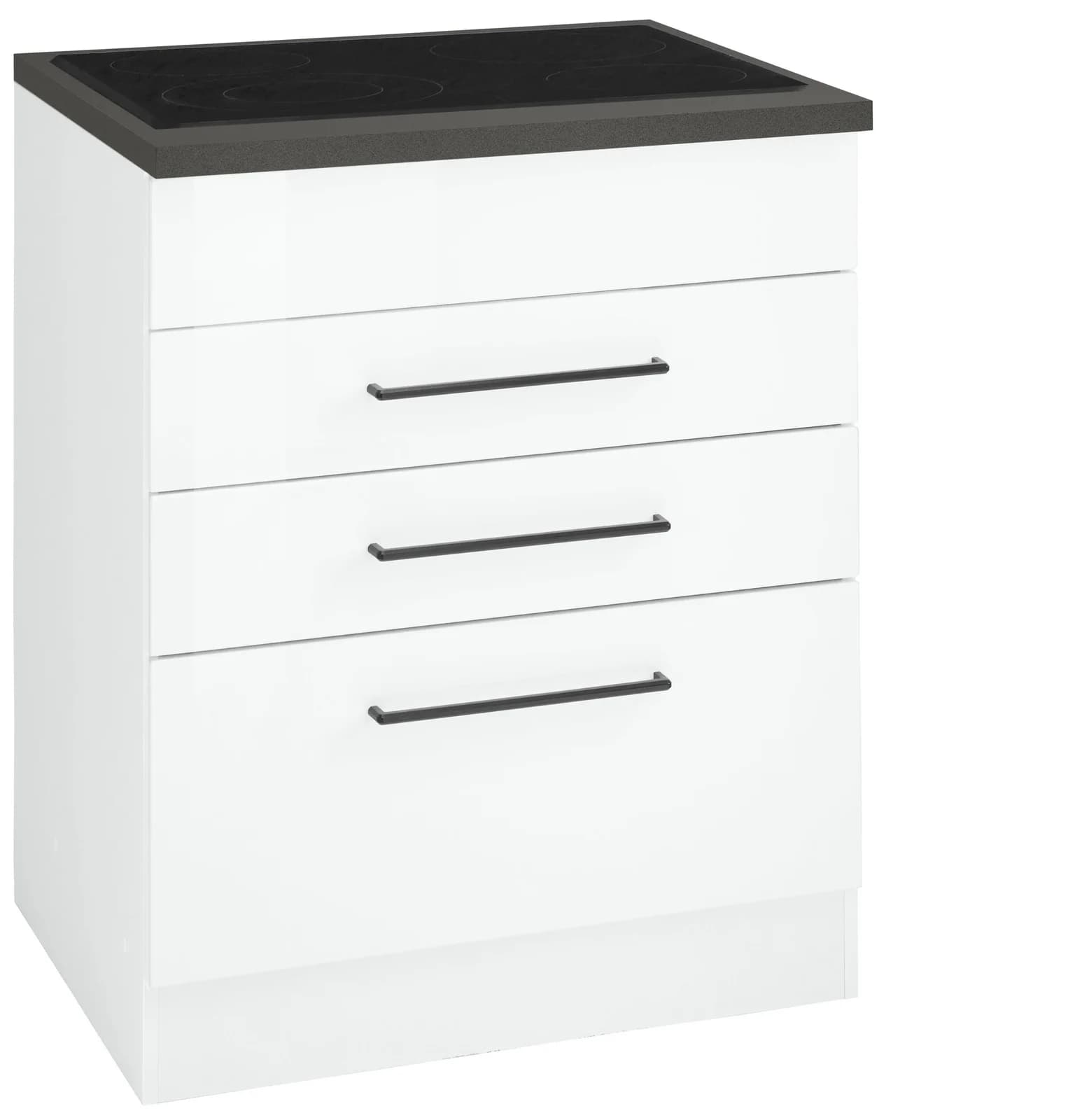 Kochfeldumbauschrank KS-Tulsa Weiß Hochglanz 60cm