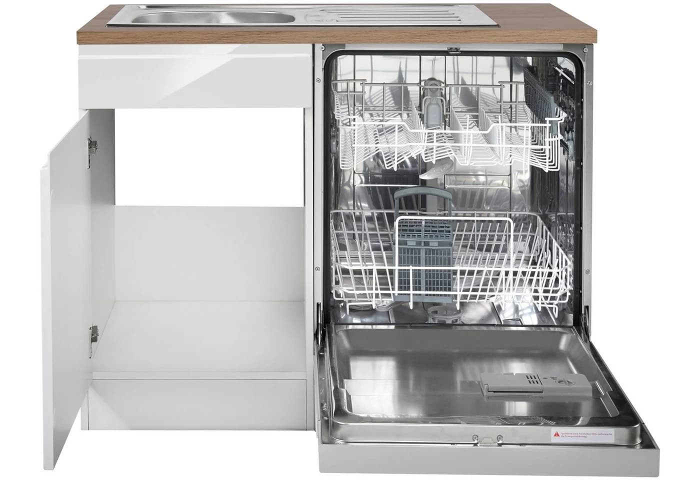 KOCHSTATION Spülenschrank KS-Virginia 110 cm Weiß Hochglanz mit Einbauspüle - Bild 3