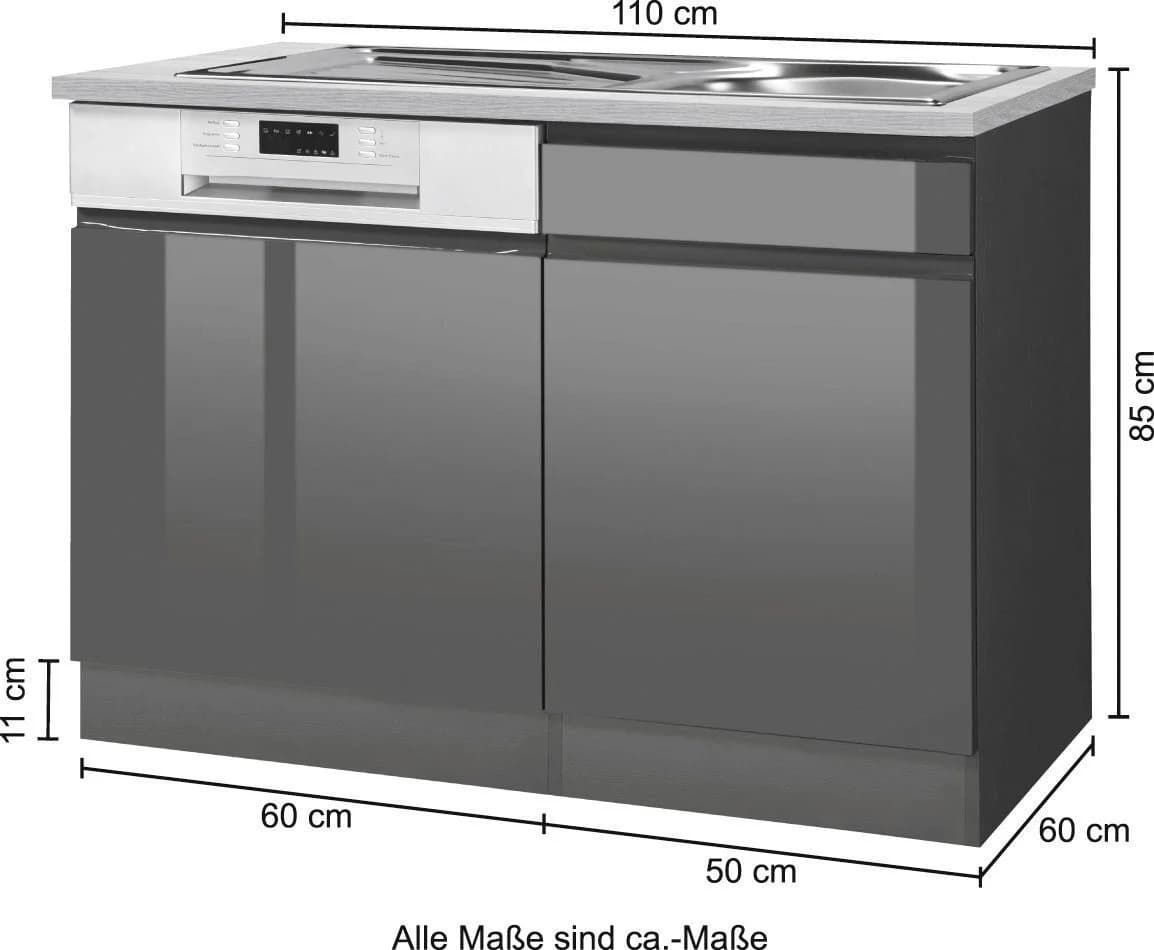 KOCHSTATION Spülenschrank KS-Virginia 110 cm Weiß Hochglanz mit Einbauspüle - Bild 5