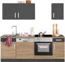 KOCHSTATION Küchenzeile KS-Gera 210 cm mit E-Geräten Anthrazit Eiche Bild 2