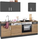 KOCHSTATION Küchenzeile KS-Gera 210 cm mit E-Geräten Anthrazit Eiche Bild 3