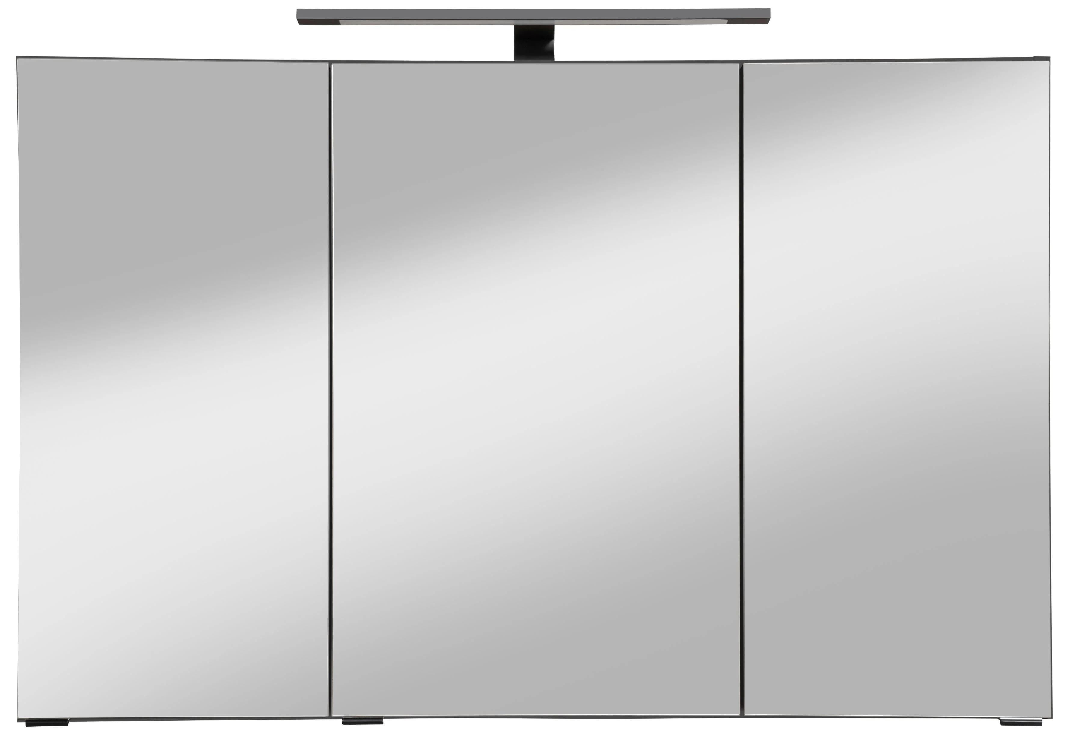 WELLTIME Spiegelschrank Trento Grau mit LED und Steckdose