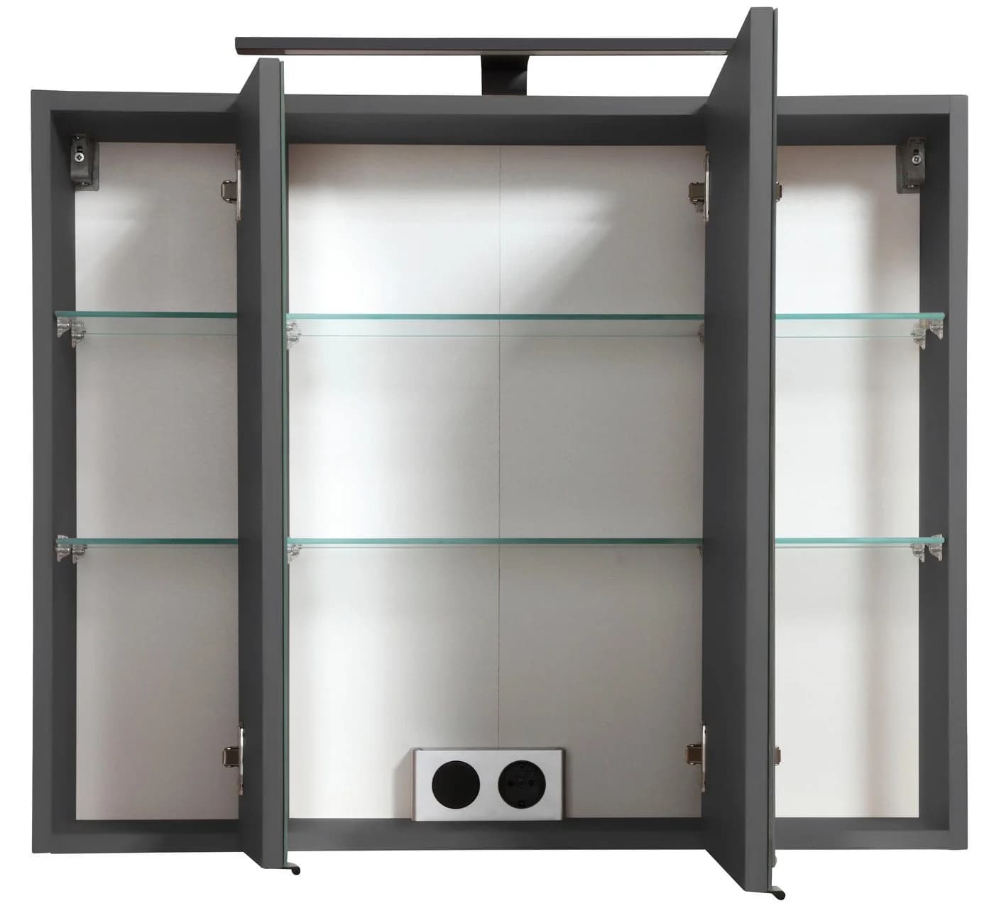 WELLTIME Spiegelschrank Trento Grau mit LED und Steckdose - Bild 4