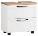 HELD MÖBEL Waschbeckenunterschrank MERAN 60 cm Weiß matt Wotaneiche Dekor Bild 1