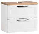 HELD MÖBEL Waschbeckenunterschrank MERAN 60 cm Weiß matt Wotaneiche Dekor Bild 2