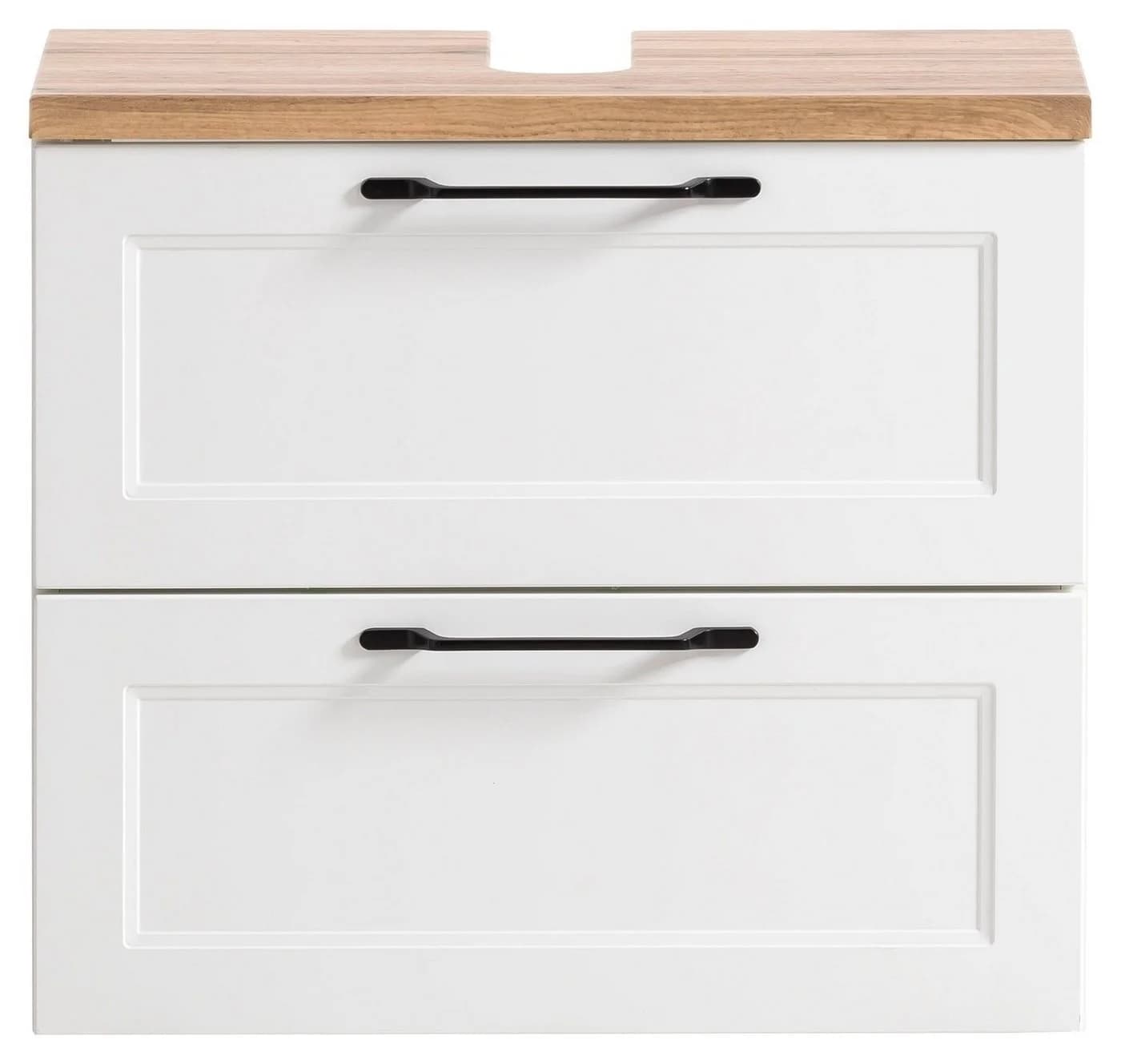 HELD MÖBEL Waschbeckenunterschrank MERAN 60 cm Weiß matt Wotaneiche Dekor - Bild 3