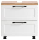 HELD MÖBEL Waschbeckenunterschrank MERAN 60 cm Weiß matt Wotaneiche Dekor Bild 4