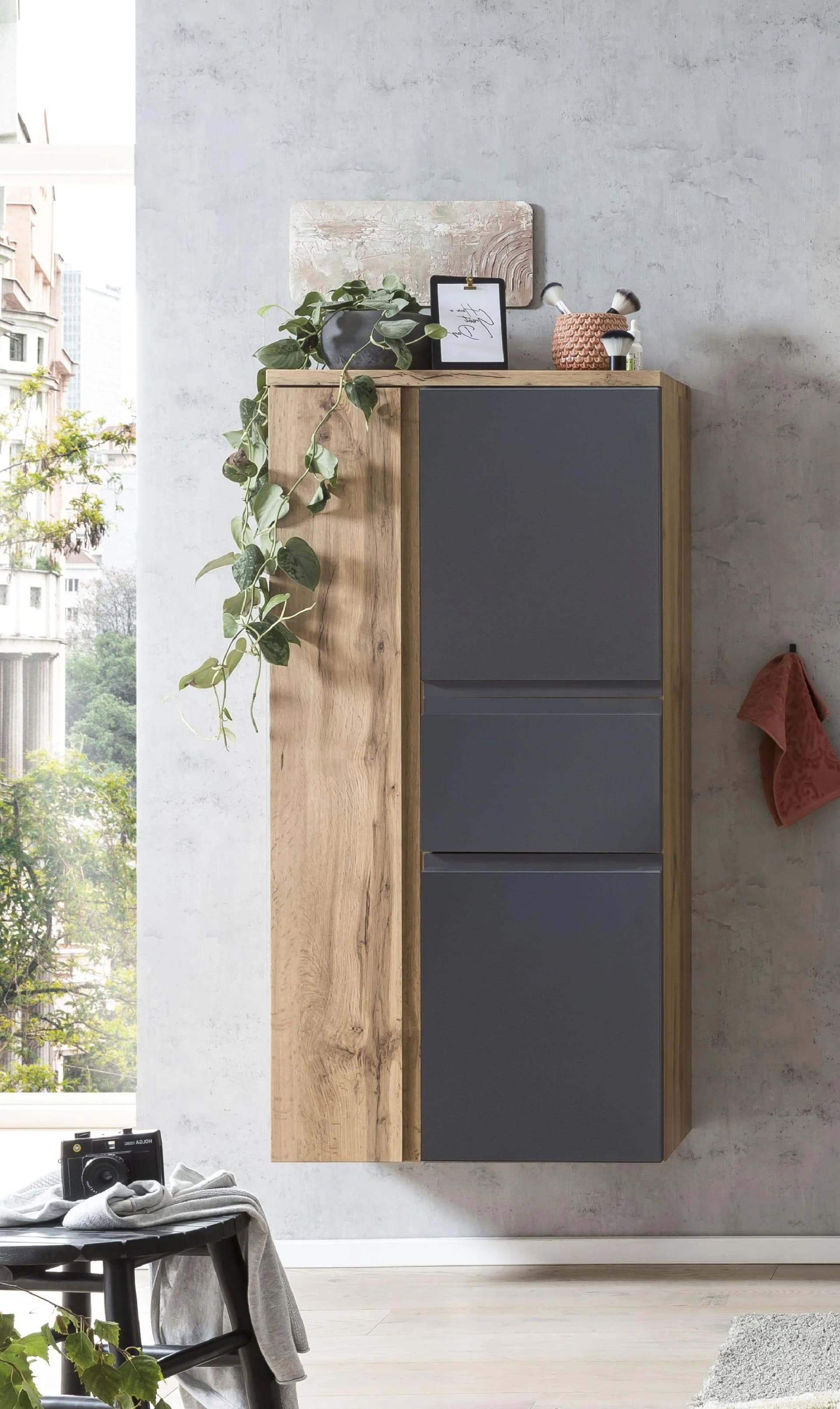 Midischrank WELLTIME Sölden Grau MDF