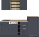 KOCHSTATION Einbauküche KS-Mali 210 cm Grau mit E-Geräten Bild 2