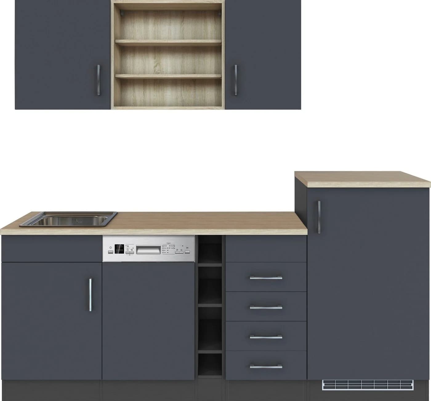 KOCHSTATION Einbauküche KS-Mali 210 cm Grau mit E-Geräten - Bild 2