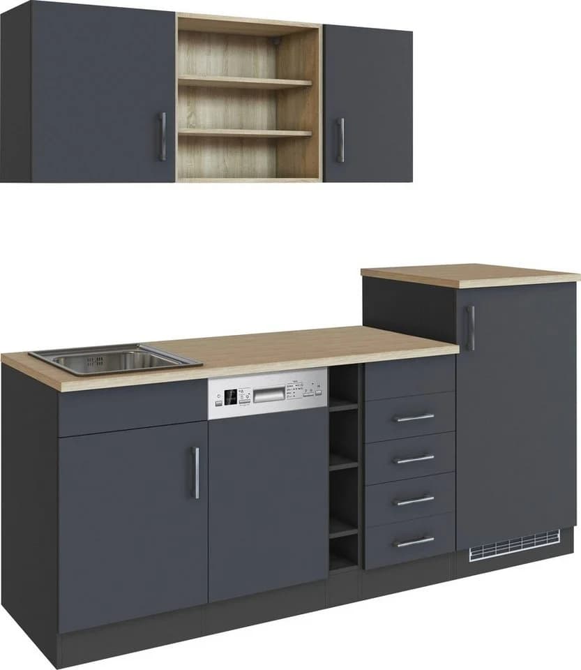KOCHSTATION Einbauküche KS-Mali 210 cm Grau mit E-Geräten - Bild 3