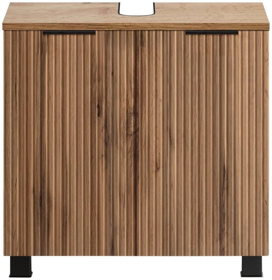 WELLTIME Trento Waschbeckenunterschrank 60cm wotaneiche Rille - Bild 3