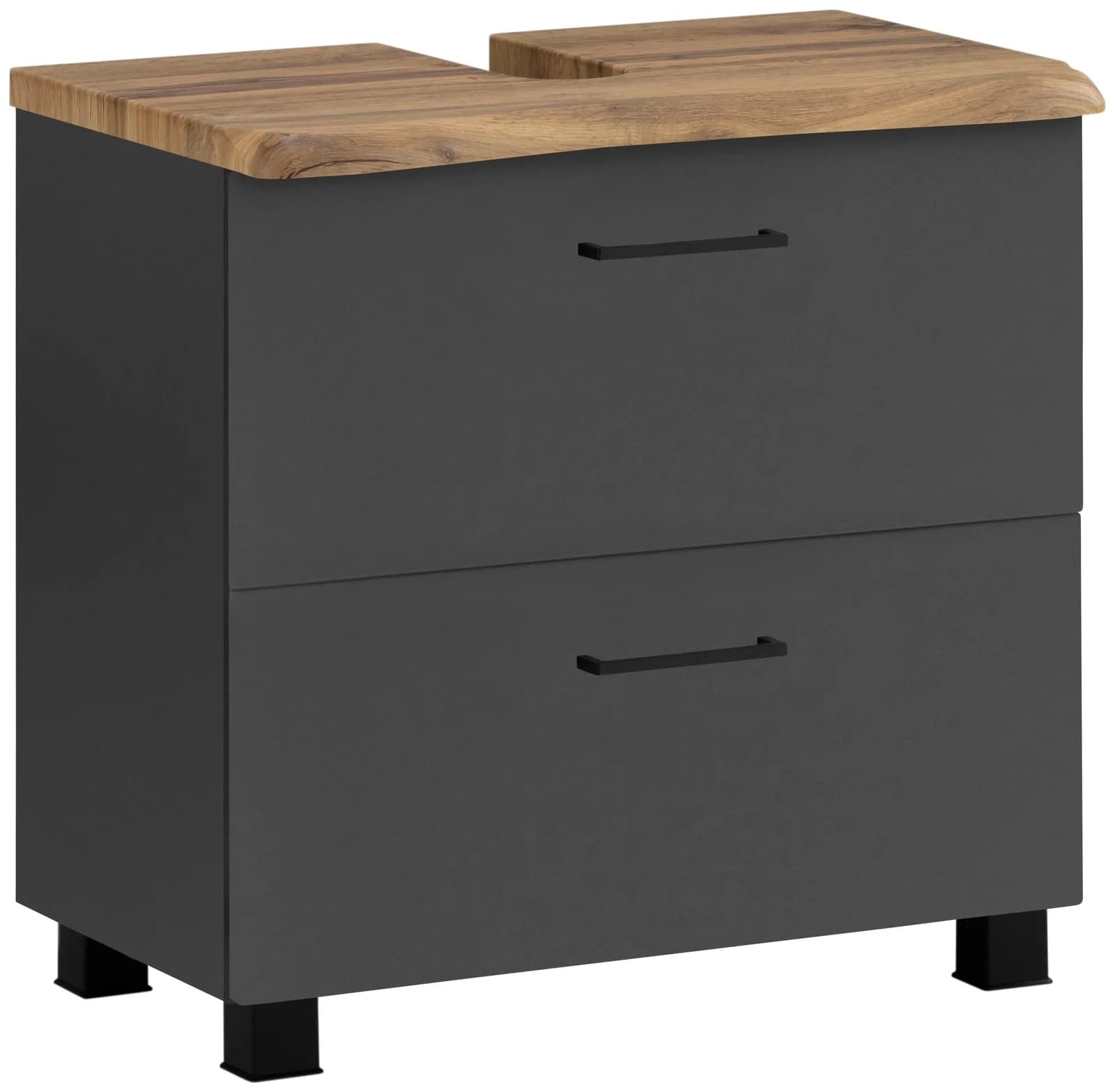 WELLTIME Waschbeckenunterschrank Trento Grau Matt