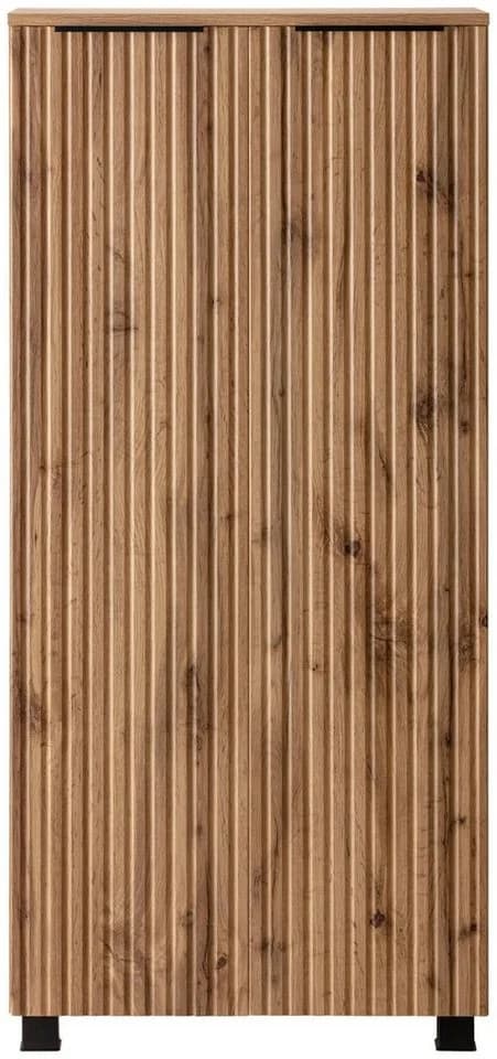 Midischrank WELLTIME Trento 60cm 2 Türen Wotaneiche Rille - Bild 1