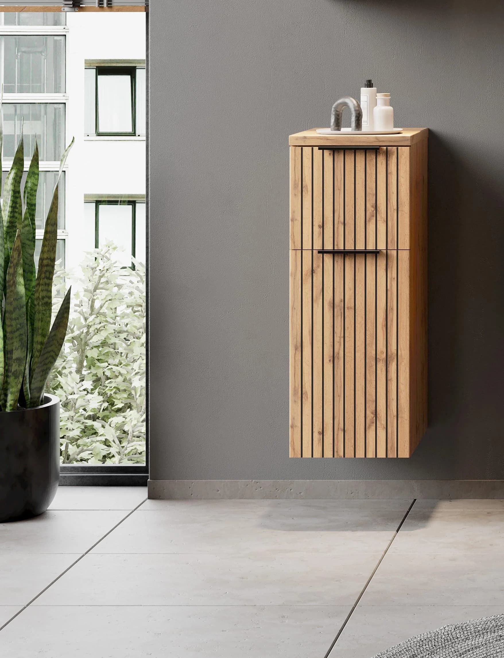 Welltime Unterschrank Braun wotaneiche mit Softclose