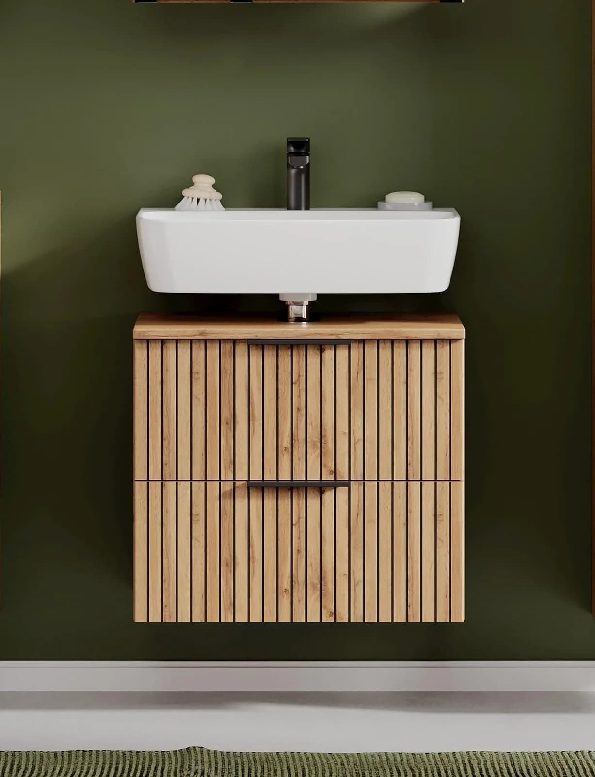 Welltime Waschbeckenunterschrank Braun Softclose