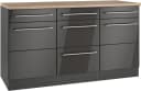 Kochstation KS-Wien Unterschrank Grau Hochglanz 150cm Bild 2