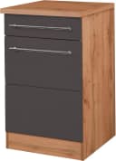 Unterschrank Kochstation KS-Wien Anthrazit Wotaneiche 50cm Bild 2