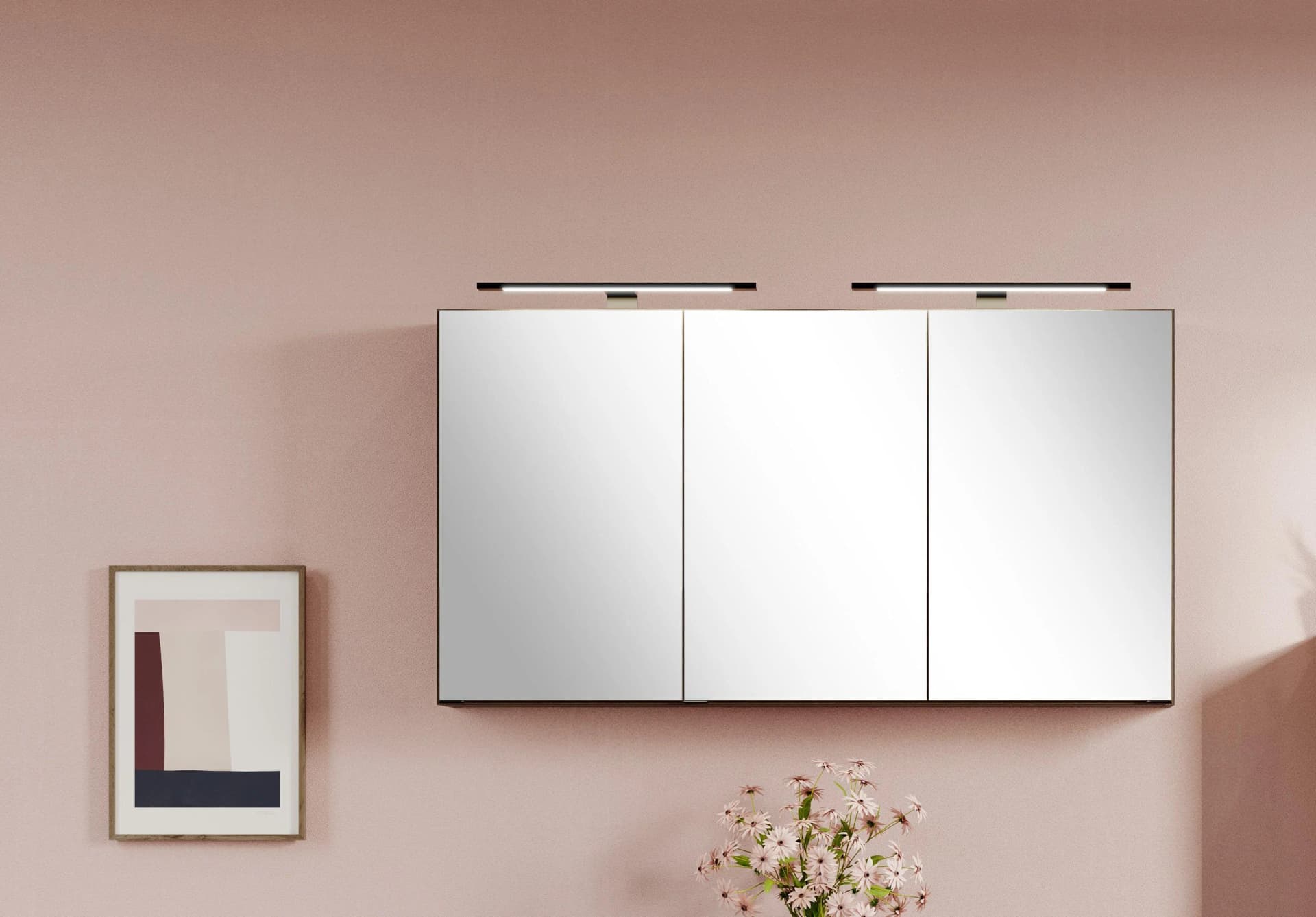 Welltime Spiegelschrank Cannello Eiche mit LED-Beleuchtung