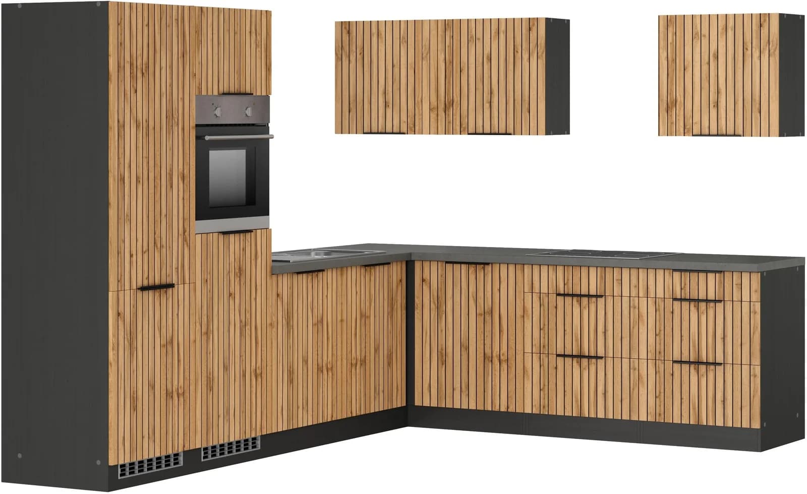 Winkelküche KOCHSTATION KS-Lagos Beige Grau
