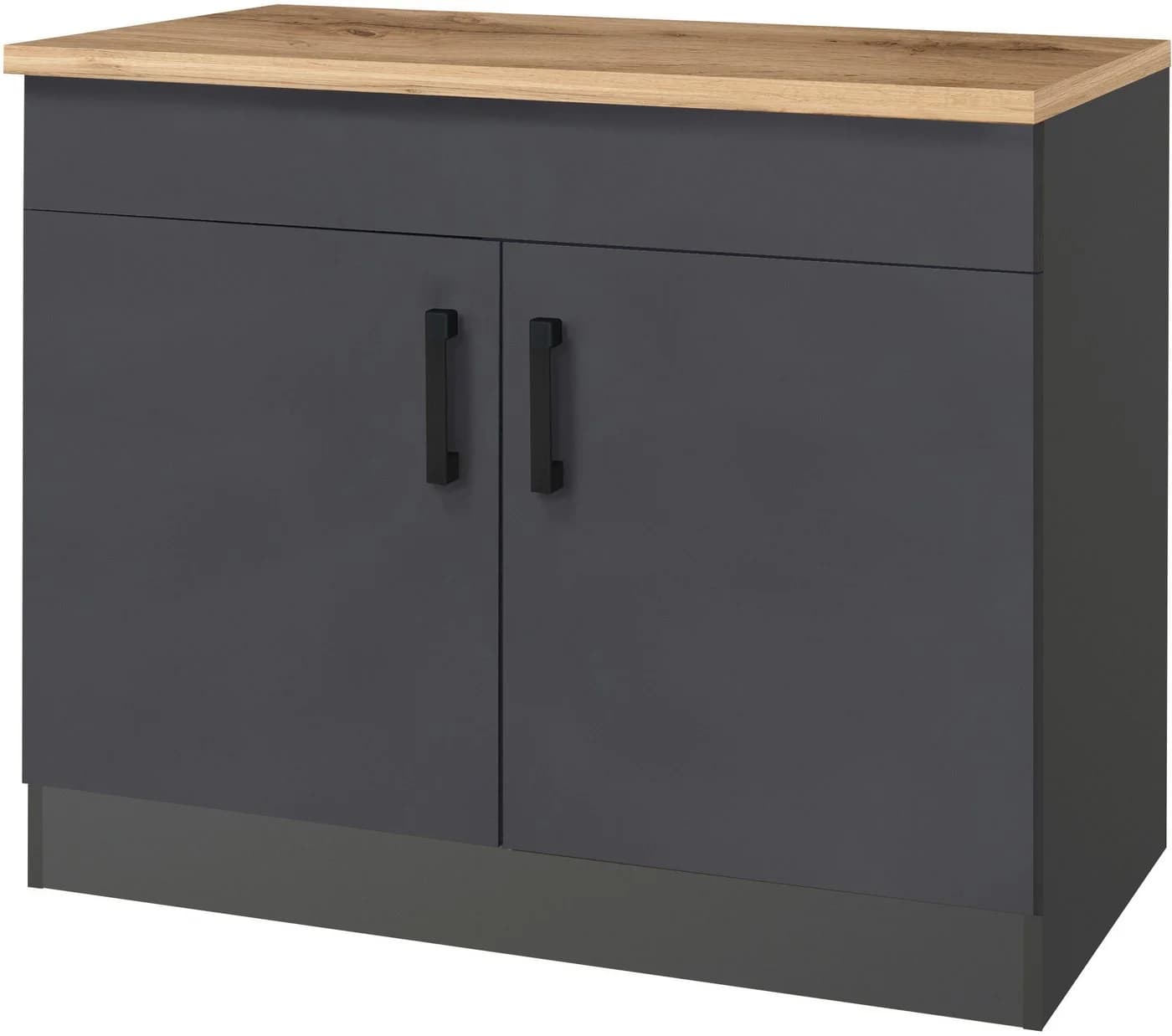 Kochstation Spülenschrank Toronto 100 cm Anthrazit Holzwerkstoff - Bild 2
