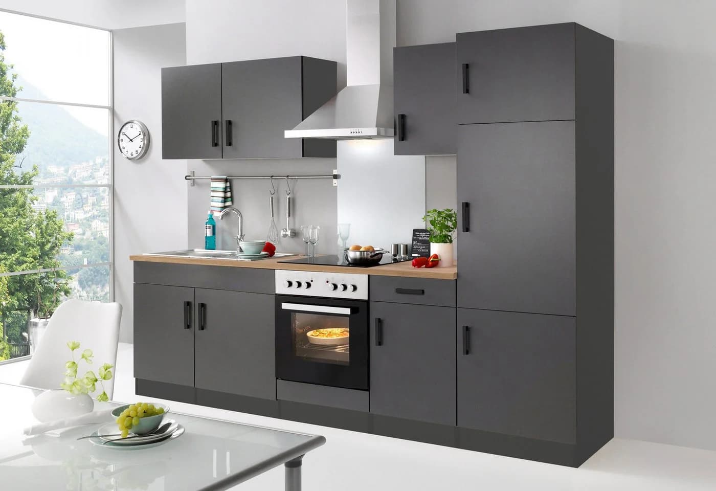 Kochstation Spülenschrank Toronto 100 cm Anthrazit Holzwerkstoff - Bild 5