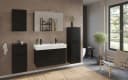 welltime Spiegelschrank SALVADA 3D 100 cm LED Schwarz MDF Bild 1