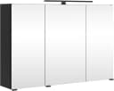 welltime Spiegelschrank SALVADA 3D 100 cm LED Schwarz MDF Bild 2