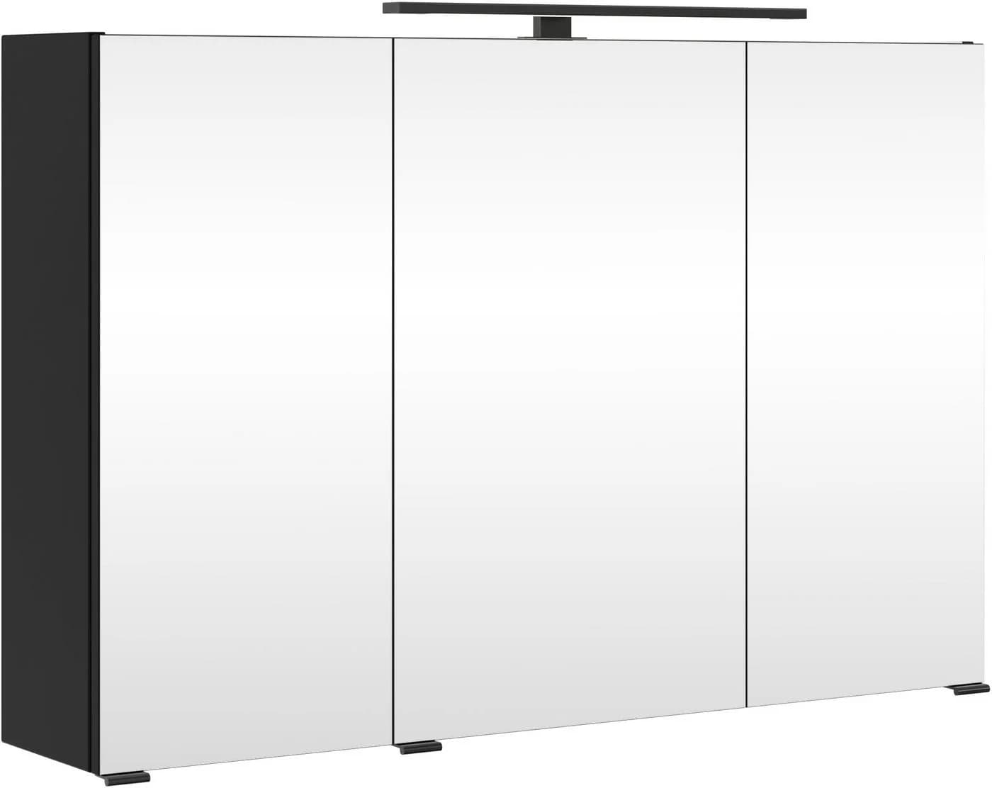 welltime Spiegelschrank SALVADA 3D 100 cm LED Schwarz MDF - Bild 2