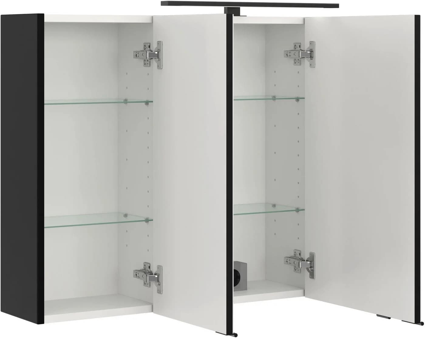 welltime Spiegelschrank SALVADA 3D 100 cm LED Schwarz MDF - Bild 4