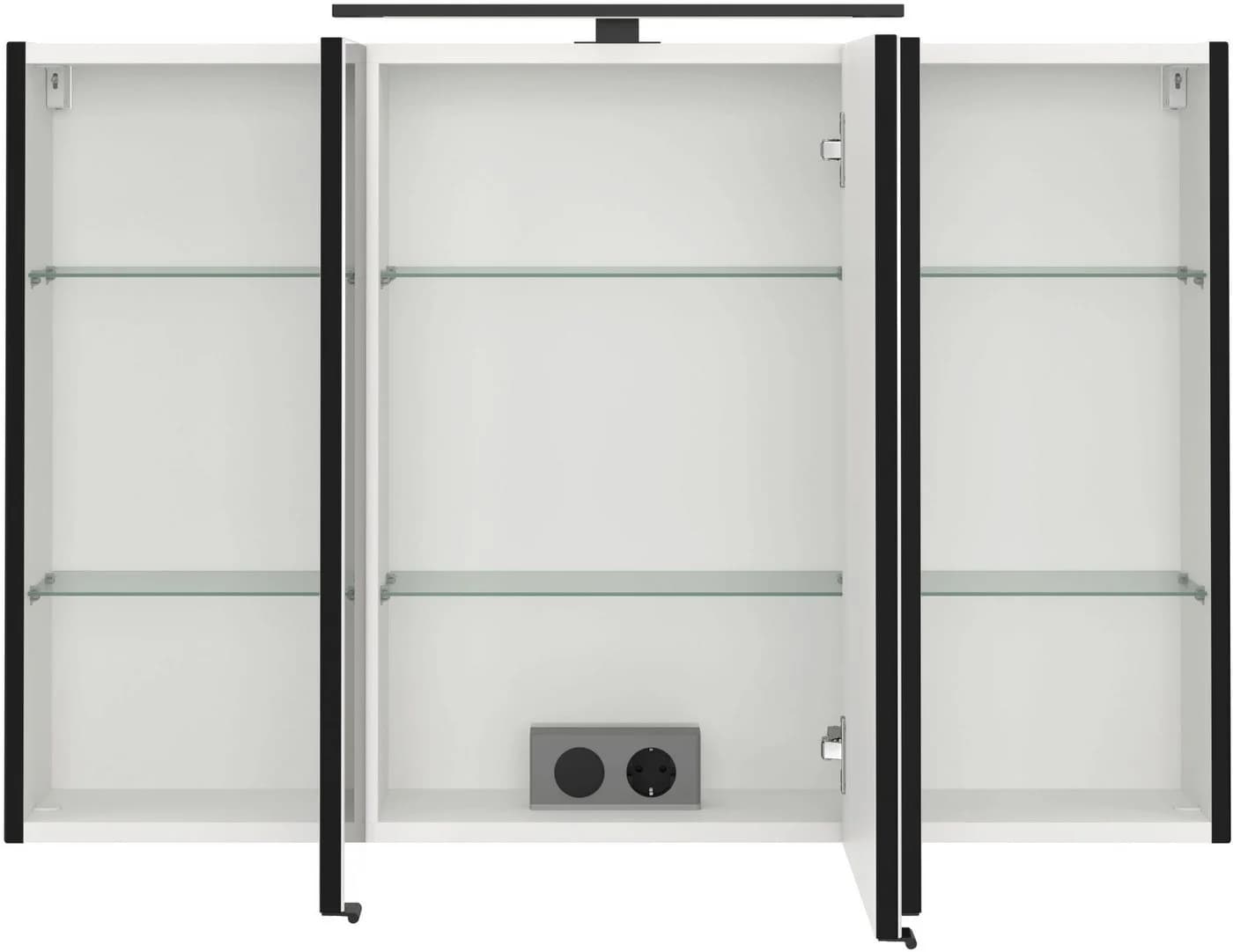 welltime Spiegelschrank SALVADA 3D 100 cm LED Schwarz MDF - Bild 5