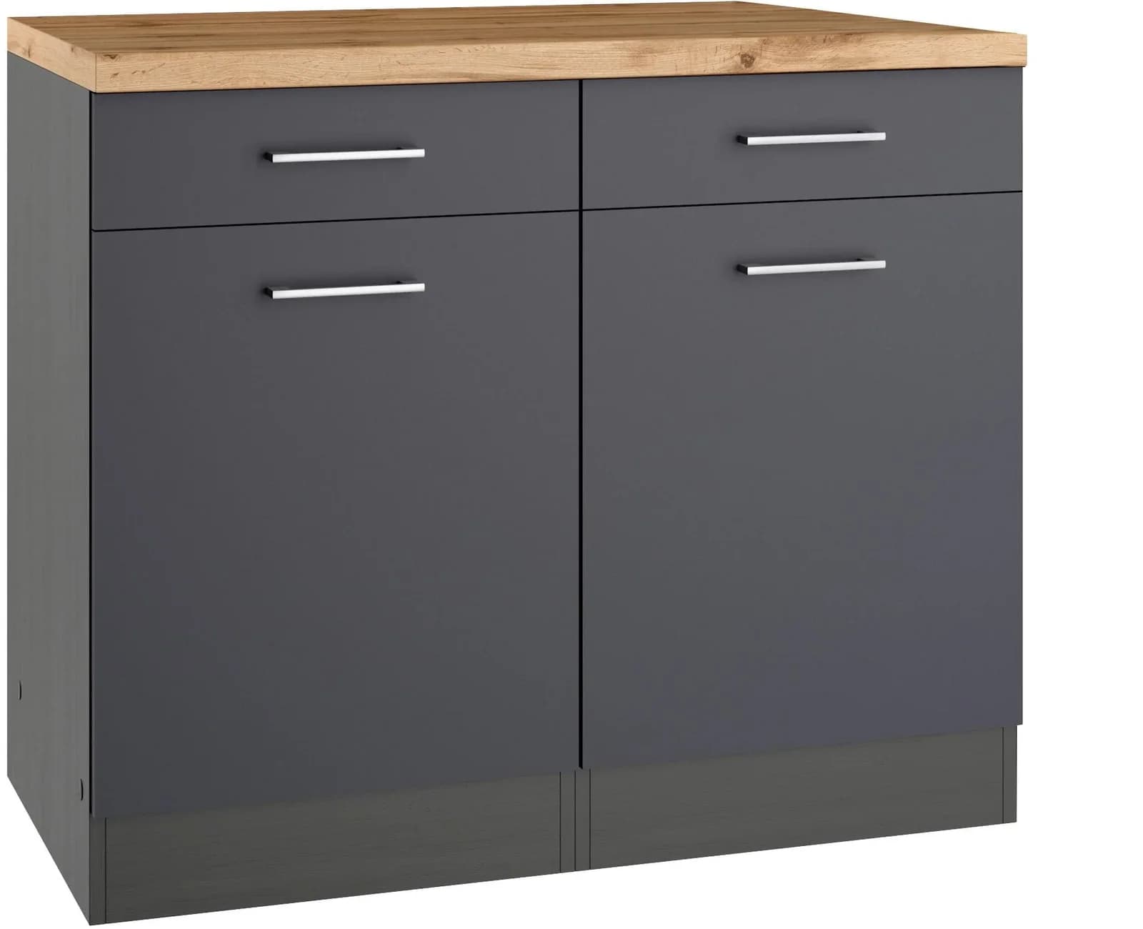 Unterschrank KOCHSTATION KS-Milan Anthrazit 100 cm