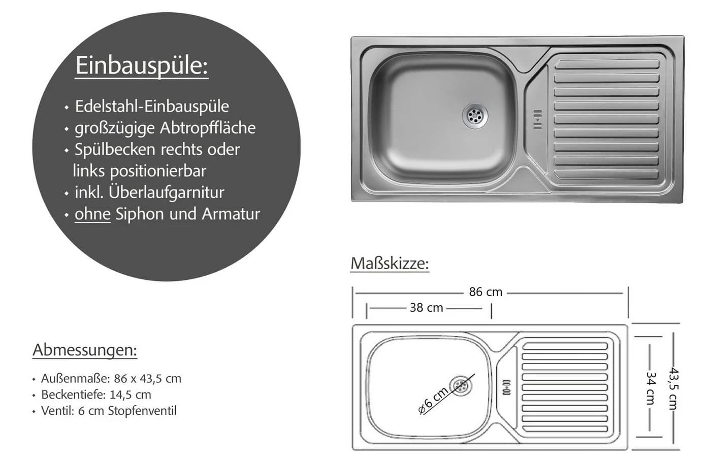 KOCHSTATION Küchenzeile KS-Frieda Weiß Modern Skandinavisch - Bild 5