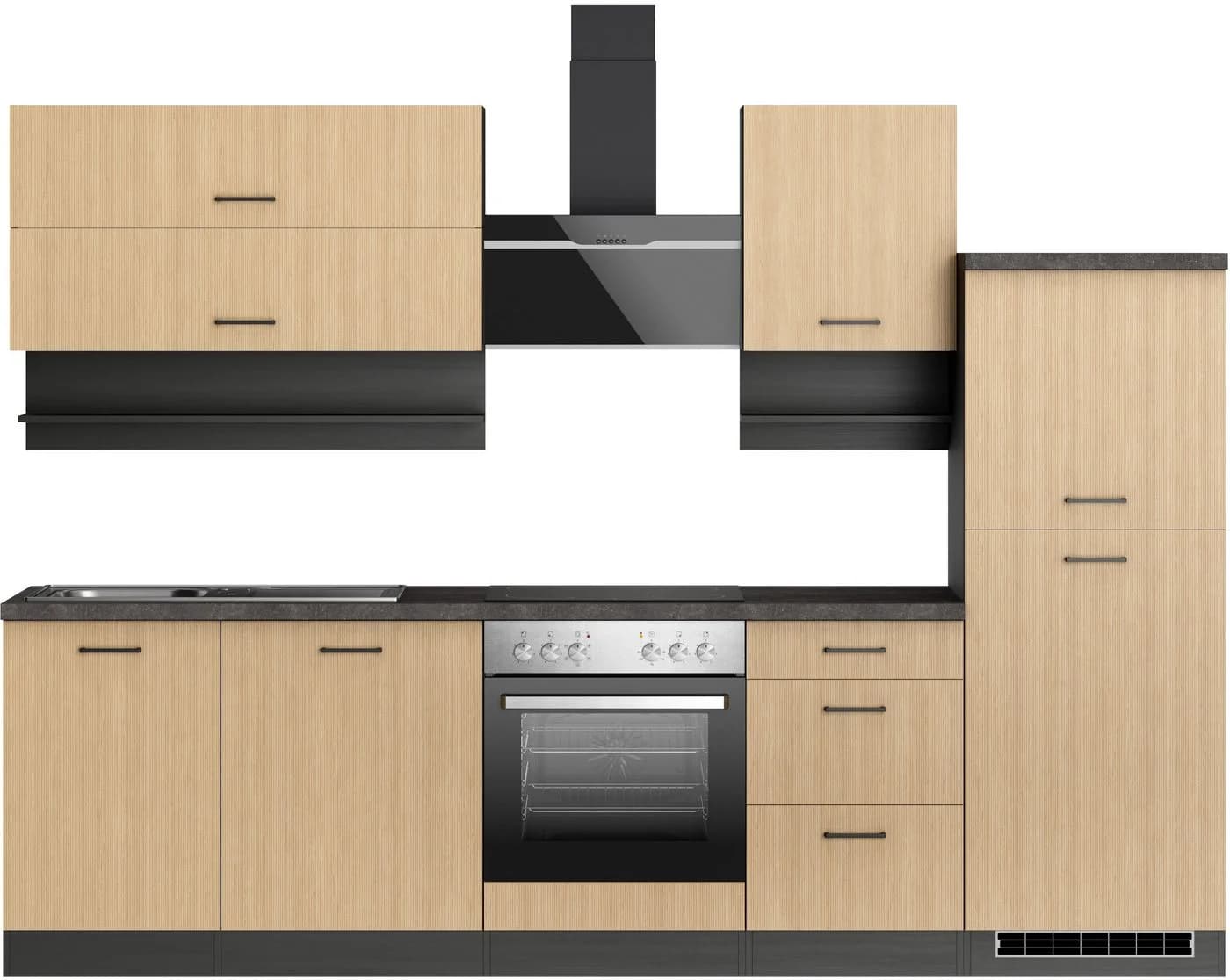 KOCHSTATION Küchenzeile KS-Frieda 280cm CPL-Beschichtung Grau/Beige - Bild 2