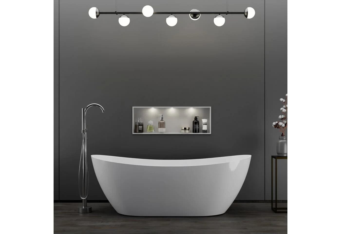 Bernstein Freistehende Badewanne Acryl Oval 170x72 cm - Bild 2