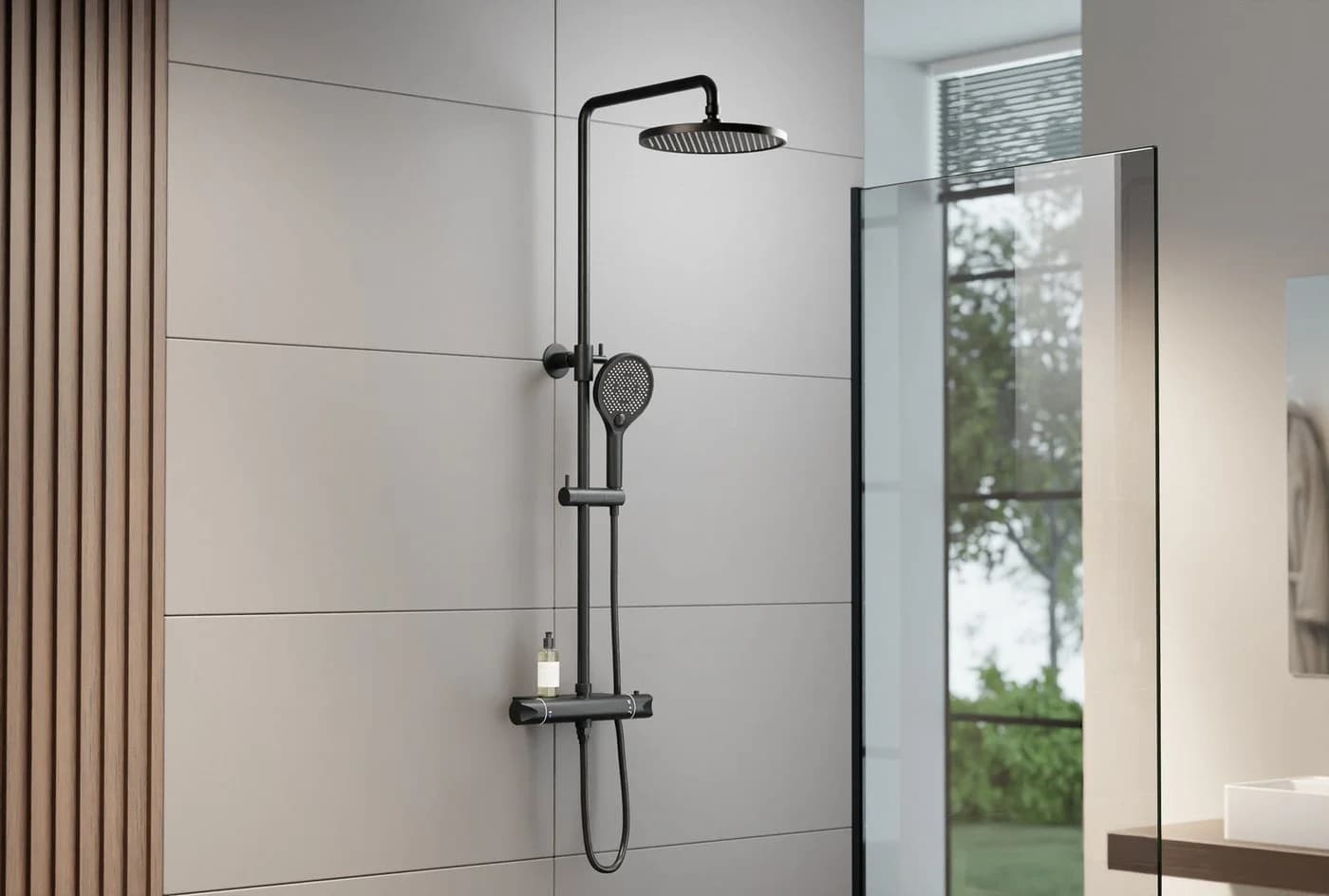 Bernstein Duschsystem 8221 PRO Thermostat Duschsäule Schwarz